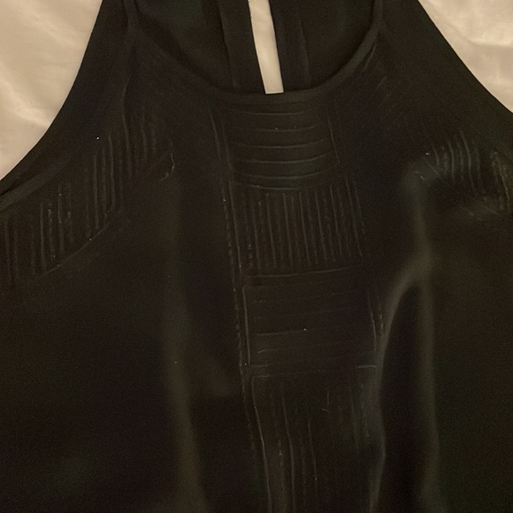 LOFT Black Embroidered High Neck Romper with Tassel and Tie Back - Picture 2 of 8